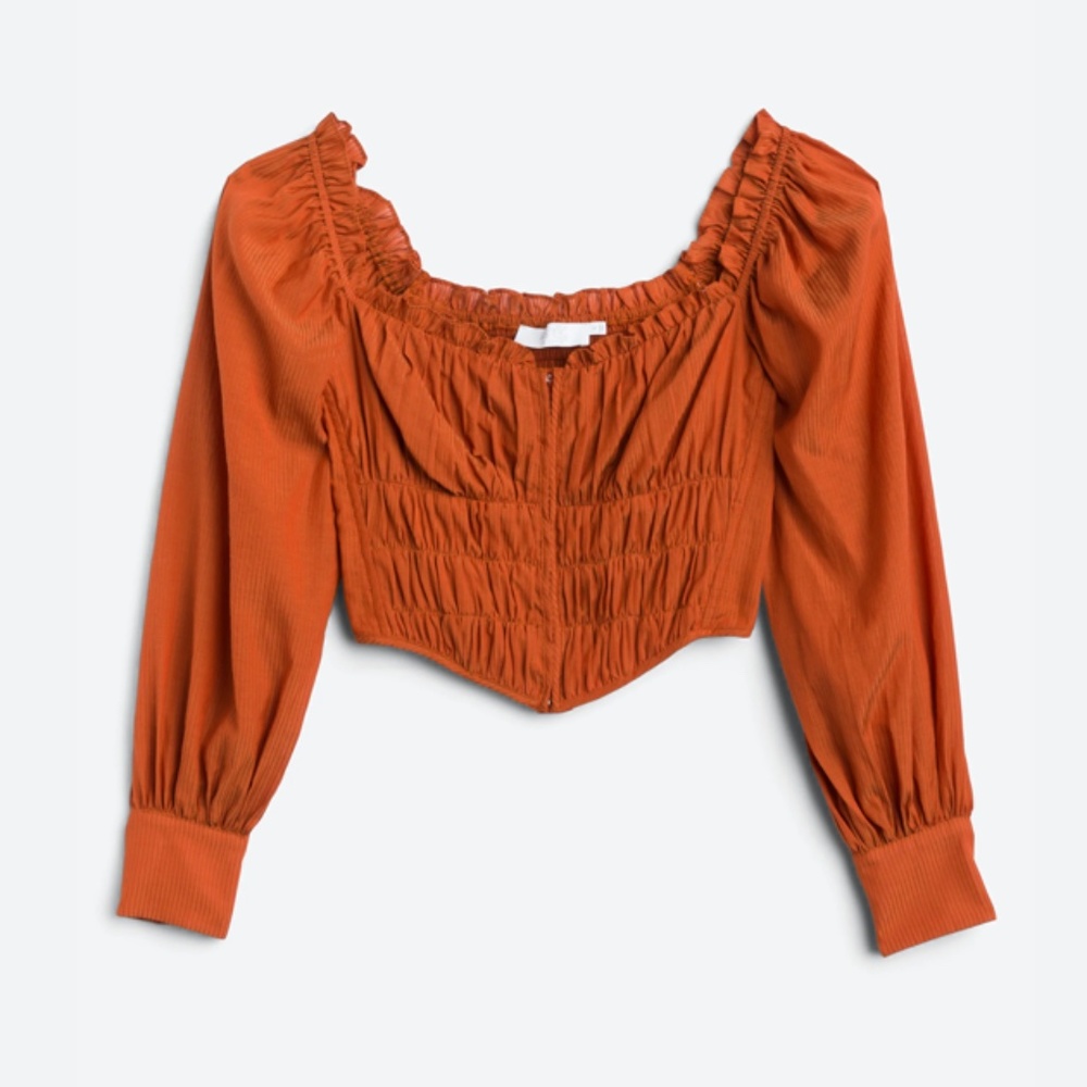 Amber Shirred Hook and Eye Top